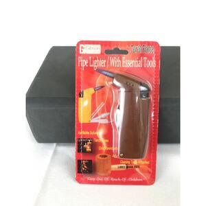 Pipe lighter with tools brown refillable butane Gibson New